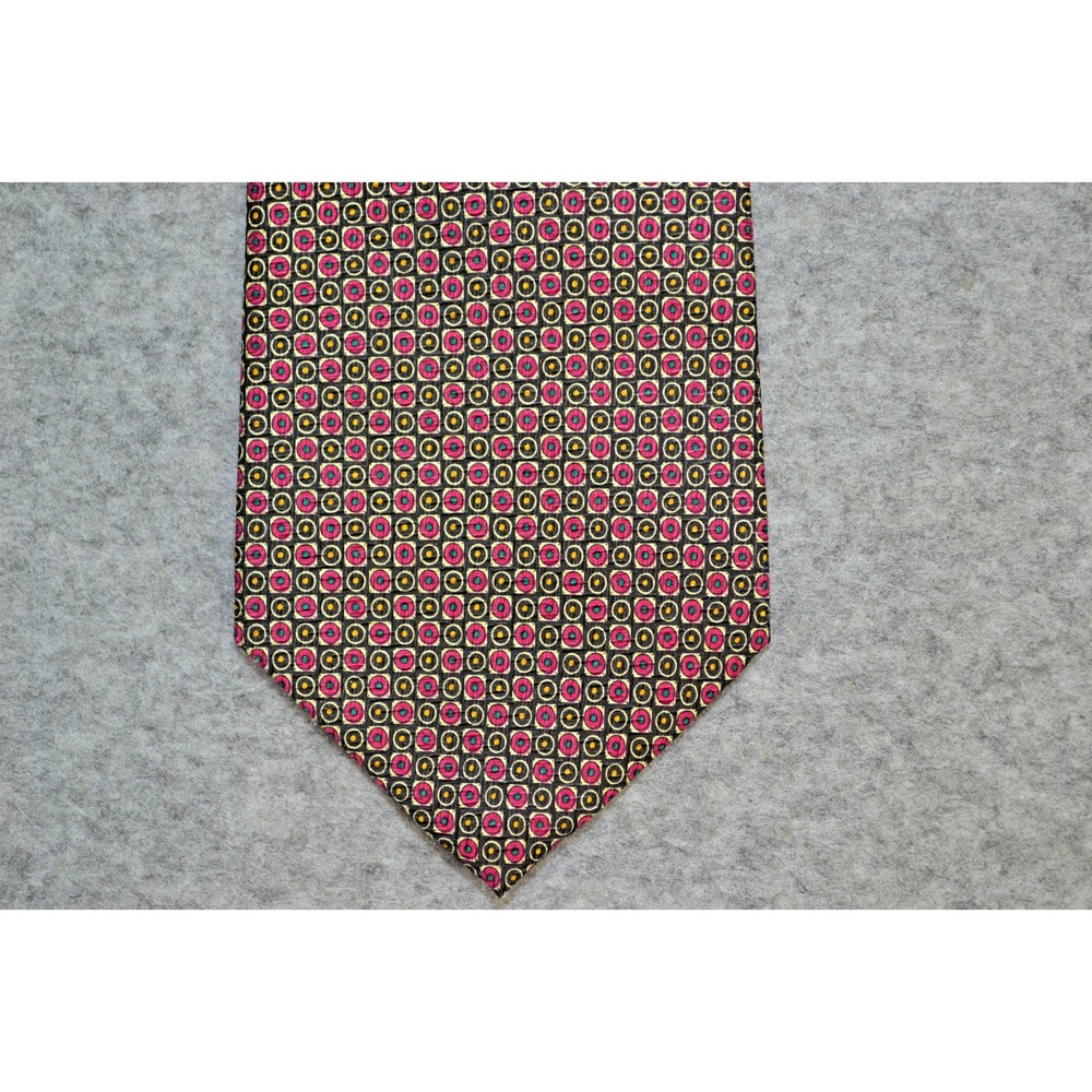 VTG Polo Ralph Lauren Pure Silk Necktie Mens Maroon Geometric‎ Designer Tie USA